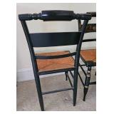 Vintage Black Hitchcock Rush Seat Chairs ~ set of 4