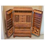 Antique Wooden Sewing Notions Cabinet