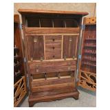 Antique Wooden Sewing Notions Cabinet
