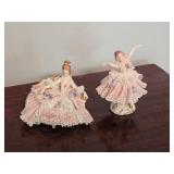Dresden Lace Porcelain Ballet Performer Figures