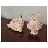 Dresden Lace Porcelain Ballet Performer Figures