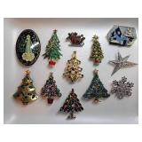Vintage Christmas Pin Brooch Collection
