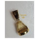 14K Yellow Gold Jeweled Pendant with Fire Opals and Diamonds ~ 7g