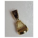 14K Yellow Gold Jeweled Pendant with Fire Opals and Diamonds ~ 7g
