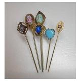 Art Nouveau Stone Embellished Stick Pin Collection