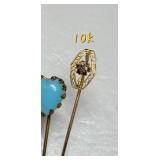 Art Nouveau Stone Embellished Stick Pin Collection