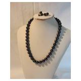 Majorca Black Tahitian Pearl Necklace and Earring Set