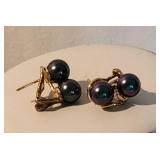 Majorca Black Tahitian Pearl Necklace and Earring Set