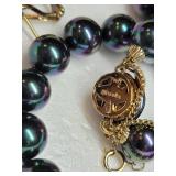 Majorca Black Tahitian Pearl Necklace and Earring Set