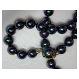Majorca Black Tahitian Pearl Necklace and Earring Set