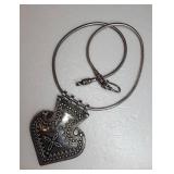 Vintage Sterling Silver Tribal Amulet Necklace ~ 42g