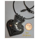 Vintage Sterling Silver Tribal Amulet Necklace ~ 42g