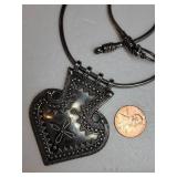 Vintage Sterling Silver Tribal Amulet Necklace ~ 42g