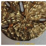 14K Yellow Gold Sand Dollar Pendant ~ 17g