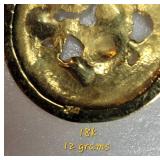 18K Yellow Gold Art Nouveau Bouquet Pendant wwith Diamond ~ 12g