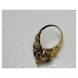 14K Yellow Gold Thai Gemstone Princess Ring ~ Size 7, 5g