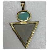 Native American Triangular 925 Multi Stone Pendant