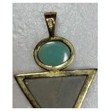 Native American Triangular 925 Multi Stone Pendant