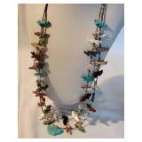 Native American Zuni Carved Fetish Double Strand Necklace