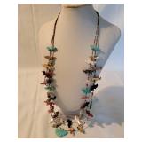 Native American Zuni Carved Fetish Double Strand Necklace