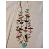 Native American Zuni Carved Fetish Double Strand Necklace