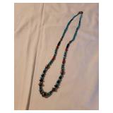 Southwestern Turquoise Coral and Lapis Bead Necklace