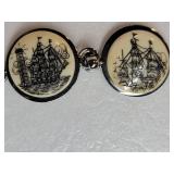 Sterling Silver Scrimshaw Link Bracelet