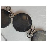 Sterling Silver Scrimshaw Link Bracelet