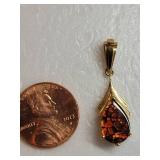18K Yellow Gold Ammolite Teardrop Pendant ~ 2g