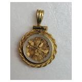 14K Yellow Gold Encapsulated Pendant