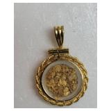 14K Yellow Gold Encapsulated Pendant