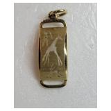 14K Yellow Gold African Giraffe Safari Pendant ~ 2g