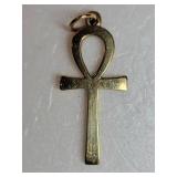 14K Yellow Gold Ankh Pendant ~ 4g