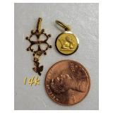 14K Yellow Gold Cherub and Dove Pendant Collection
