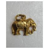 14K Yellow Gold Indian Elephant Pendant ~ 2g