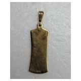 14K Yellow Gold Christian Ichthys Fish Symbol Pendant ~ 3g