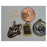 14K Yellow Gold Islamic Pendant Collection ~ Mashallah & More