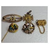 Shriner and OES Fraternity Pin and Pendant Collection
