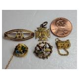 Shriner and OES Fraternity Pin and Pendant Collection