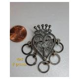 Sterling Silver Traditional Norwegian Sølje Bridal Brooch ~ 9g