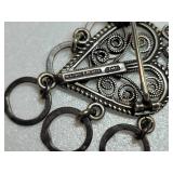 Sterling Silver Traditional Norwegian Sølje Bridal Brooch ~ 9g