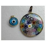 Art Glass Pendant Collection ~ Greek Eye & Murano Millefiori