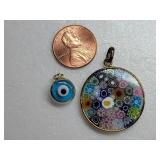 Art Glass Pendant Collection ~ Greek Eye & Murano Millefiori