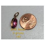14K Yellow Gold Pink Topaz Gemstone Pendant