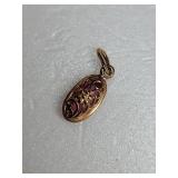 14K Yellow Gold Pink Topaz Gemstone Pendant