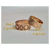 Edwardian Antique Rose Gold Cigar Band Rings
