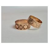 Edwardian Antique Rose Gold Cigar Band Rings