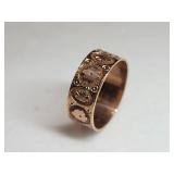 Edwardian Antique Rose Gold Cigar Band Rings