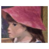 *SIGNED* Andre Gisson (France, 1910-2003) Original Fine Art Oil on Canvas Painting - Girl in Gallery