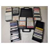 Vintage Cassette Tape Collection with Carrying Cases Featuring ABBA, Kitaro, Classical, Hymns and Easy Listening